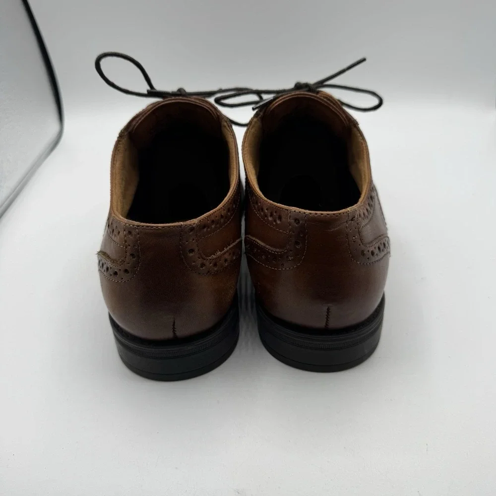 Florsheim Comfortech Shoes Men 8.5 D Brown Leather Wingtip Brogue Oxford